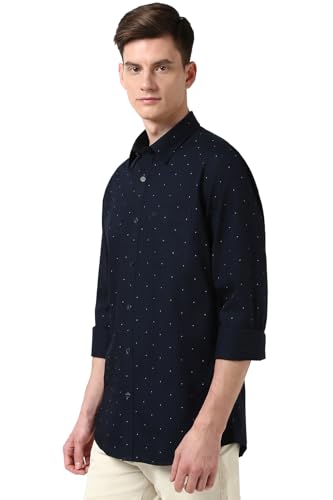 Image of Peter England Men's Cotton Slim Fit Print Shirt