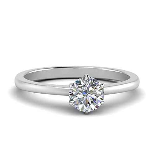 Pierre précieuse bague solitaire à six griffes en argent sterling et taille 47 au 70