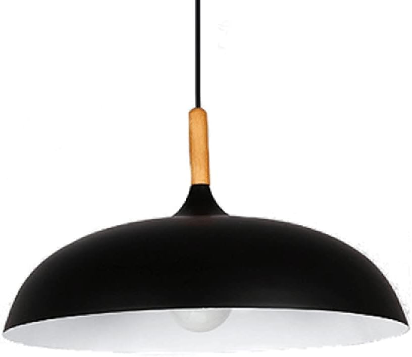 Lampe à suspension industrielle en métal et bois pour plafonnier de cuisine