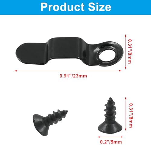 Image of BokWin Picture Frame Turn Button with Screws, Black, 100 Pcs | Metal, Picture Frame Fasteners, For Hanging Pictures Photos Drawings