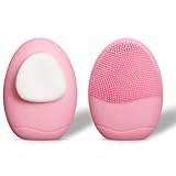 Aphlos 1PC Silicone Face Scrubbers for Women & Men, Dual-Sided Exfoliating & Cleansing Brushes for Daily Skincare Routine & Travel Use, Palm-Sized Facial Tool Gentle for All Skin Types (Pink)