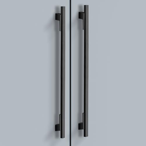 Image of Plantex Cabinet Handle /Kitchen Cabinet Door Handle /Wardrobe /450 mm Cupboard Handle /Door Pull-Push Handle for Home /Office - Pack of 2 (Black)