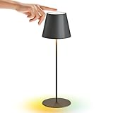 ✔【Tischlampe Dimmbar】: 2700K-4000K tischlampe led dimmbar Sie müssen nur leicht die Oberseite des LED-Tischleuchte-Kabellos-Lampenschirms berühren, um die LED-Schreibtischlampe ein- und auszuschalten. Drücken Sie lange auf die Taste oben auf dem Lampenschirm, um die Helligkeit anzupassen. Wählen Sie warm oder warme Farben, je nach gewünschter Atmosphäre. Kühle Farben.