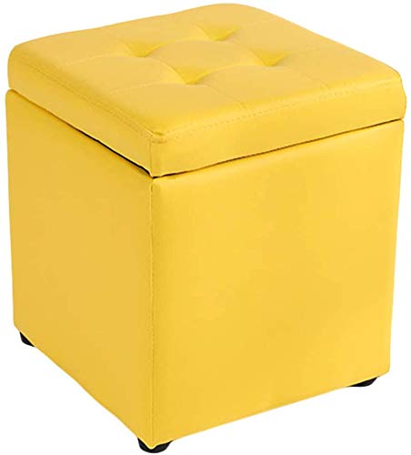 Pouf de rangement jaune pour éliminer le désordre dans l'entrée