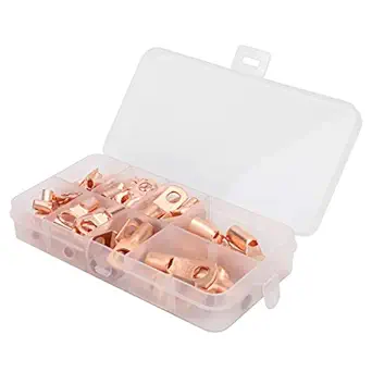 Copper Ring Lug Terminals, Functional Strong Wire Cable Crimp Connector Reliable for Installer for Automotive Applications'