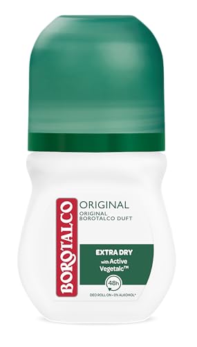 Borotalco Deo Roll-On Original 50 ml – Formula con Active Crystal Talc per tripla protezione contro il sudore – 0% alcol