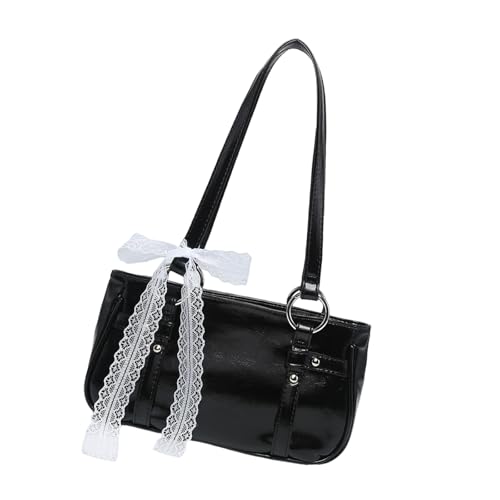 Punk Dark Styles Alloy Chain Decors Shoulder Bag Stylish Armpit Purse Underarm Bag For Unique Fashion Statement