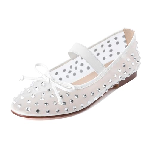 Eldof Flats Shoes Women Round Toe Slip On Ballet Flats Shoes for Dress Comfortable