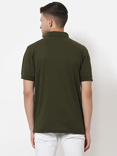 Image of UZARUS Men's Solid Cotton Regular Fit Polo T-Shirt