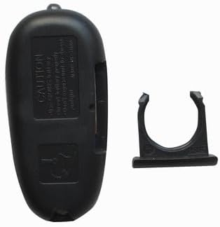Indietro view of the RM-RK50 remote control with the battery cover partially removed.