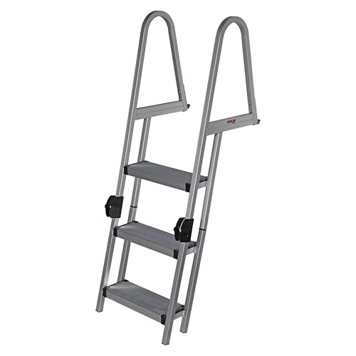 image for Extreme Max 3005.5284 Heavy-Duty Aluminum Pontoon & Dock Ladder with 1