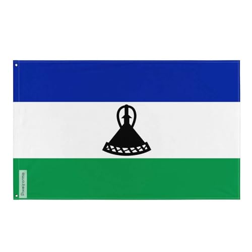 Drapeau du Lesotho en polyester Pixelforma avec bande blanche sans œillet en plusieurs tailles