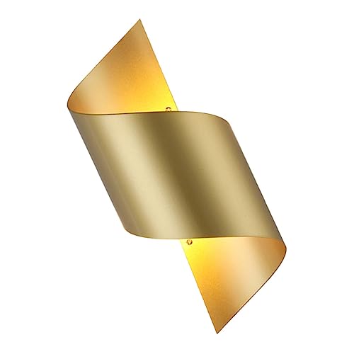 DIYEAH 1Pc Luxury Wrought Iron Wall Lamp for Corridor and Staircase Modern Simple Design for Bedroom and Hotel Battery Golden Finish