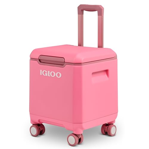 Igloo Tag Along Too Spinner - Glacière Rigide 19L - Roues 360° Verrouillables - Poignée Télescopique - Joint Anti-Fuite - Camping, Plage