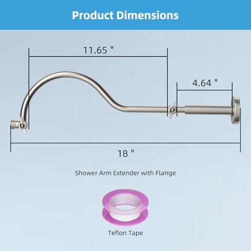 Bras d'extension de pommeau de douche 45 cm flexible et orientable