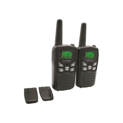 Walkie-Talkie per Bambini Giocattoli a Lunga Distanza 8km 5 miglia Schermo LCD Suono Digitale Gioco di Comunicazione allInterno e allEsterno Clip da Cintura Nero TW58