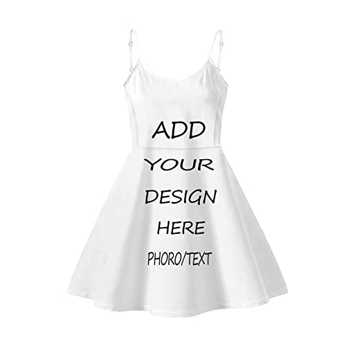 Dremagia Custom Dress, Womens Personalized Summer Casual Swing Tank Dresses, Beachwear Customized Sleeveless Sundresses