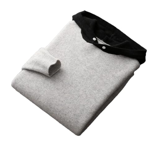 Men's 100% Merino Wool Sweater Loose Oversized Business Casual Hooded Knit Pullover