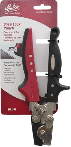 Image of Malco SL1R Snap Lock Punch, steel, red, black