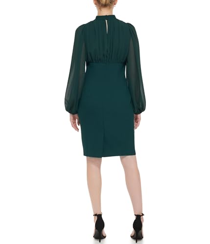 Image of Vince Camuto Women's Stretch Crepe Bodycon Dress with Chiffon Balloon Sleeves