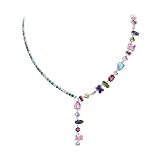 Crysdue Fashion Round Teardrop Marquise Emerald Cut Multicolor Cubic Zirconia Irregularly Y Shaped Necklace for Women