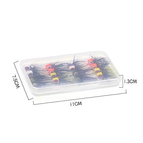 Aneew 16Pcs Popper Fly Foam Panfish Flies Floating Trout Baits Topwater Bass Fishing Lures Kit #TOP5
