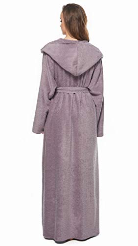 Arus Womens Princess Ankle Long Hooded Lightweight Turkish Cotton Bath Robe Plum, Medium #TOP3