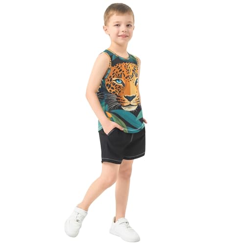 Boys' Tank Top Shirt Leopard in Jungle Sleeveless T-Shirts4