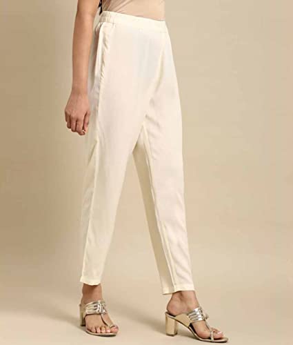 Image of rangita Women Rayon Solid Ankle Length Straight Pant