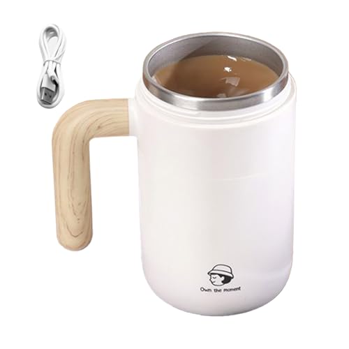 Generico Con auto mezclado – Para café mezclante recargable magnético silencioso y portátil – Vaso batidora para bebidas giratoria, para café, leche, té, chocolate caliente, jugo y bebidas
