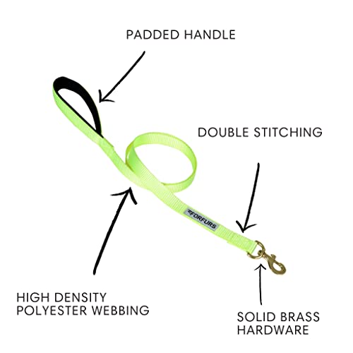 Image of Classic Standard Leash with Padded Handle - Medium-Lime Green