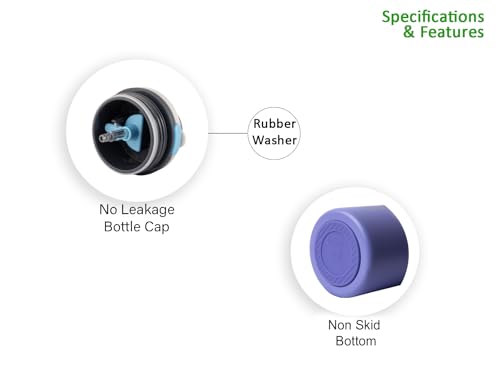 Image of Dubblin Modern Water Bottle 600 ML | Double Wall Vacuum Insulated Stainless Steel Bottle | Keeps Water Hot & Cold | No Sweat | Leak Proof | BPA Free (Green)