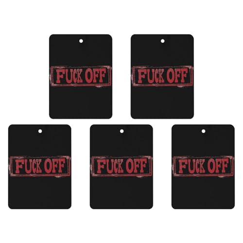 Fuck Off Stamp Funny Car Air Fresheners 5 Pcs Novelty Pendant Decoration Hanging Accessories