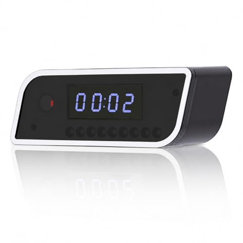 Vikye Reloj con Cámara WiFi, Cámara de Seguridad FHD con Visión Nocturna, Lente Gran Angular de 130°, Detección de Movimiento, Batería Incorporada, de Reloj Oculta Inalámbr