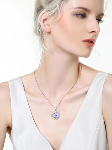 TOUPOP Zodiac Constellation Necklace for Women 925 Sterling Silver Birthstone Pendant Necklaces Zodiac Sign Jewelry Birthday Christmas Gifts for Women Her3