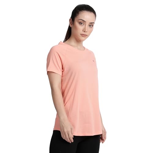 Image of Lavos Women's Regular Fit T-Shirt with Half Sleeve Round Neck, Bamboo & Cotton Gym, Yoga and Sports Wear for Women