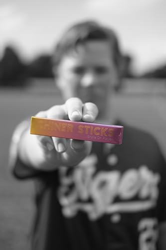 Image of SHINER STICKS Dual-colored Applicator Athletic Sunscreen Sticks, 14 Colors, SPF30 UVA & UVB Protection, Water-Resistant, Moisturizer, Glare Reduction, Easy application & removal (Purple & Yellow)