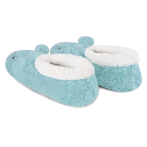 Image of Snoozies Slipper Socks Animal Furry - Cozy, Foldable Slippers for Women, Non Slip Socks for Travel & Indoors