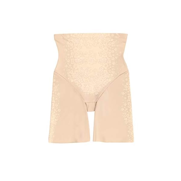 Maidenform-womens-Fitsense-High-Waist-Thigh-Slimmer-With-Lycra-Dm0072 Flexees Women's FitSense High Waist Thigh Slimmer with Lycra DM0072, Transparent, 2X Large