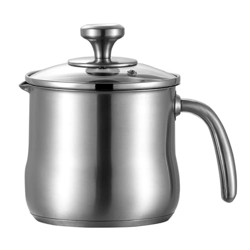 1.8-Quart Stainless Steel Saucepan with Pour Spout & Glass Lid – Perfect for Boiling Milk, Making Sauces, Gravies, Pasta & Noodles | No Coating, Easy Clean, Kitchen Essential