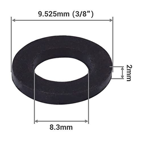 SKIR'CO (10 pcs) Rubber 3/8" Washers, Sealing Washers, Rubber Flat Washers, Plumbing Washers, Black, 3/8 inch - Image 3