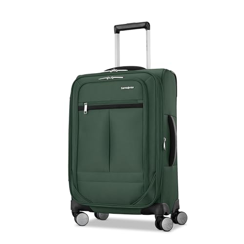 Samsonite Carry-On Soft-Sided Expandable 21-Inch Element Suitcase: Airline Approved for Most Major Airlines, Durable, 360&deg; Spinner Wheels, Adjustable Handle, 2 Front & Side Pocket- Bistro Green