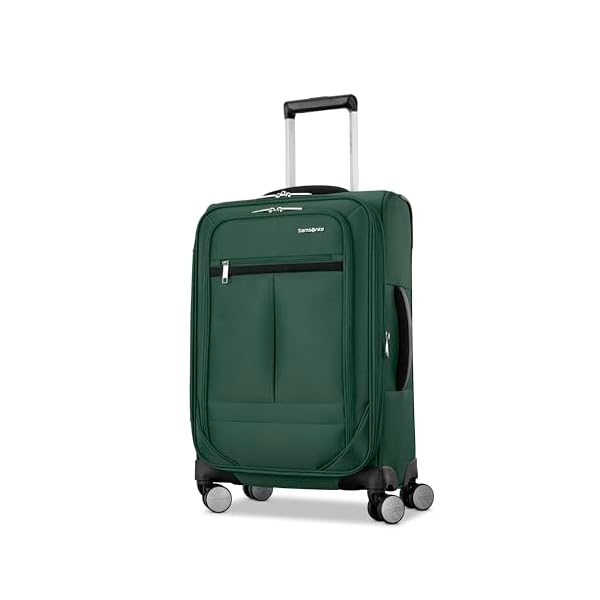 Samsonite Carry-On Soft-Sided Expandable 21-Inch Element Suitcase: Airline Approved for Most Major Airlines, Durable, 360° Spinner Wheels, Adjustable Handle, 2 Front & Side Pocket- Bistro Green