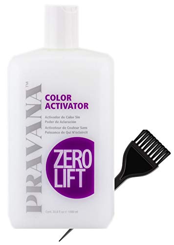Pravana ChromaSilk Color Coloring Creme Developer (w/Sleek Brush) Chroma Silk Cream Hydrogen Peroxide for Permanent Haircolor Dye, Lighteners, Hair Color (Zero Lift - 33.8 ounce)