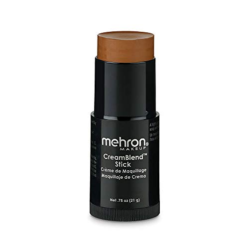Image of Mehron Makeup CreamBlend Stick | Face Paint, Body Paint, & Foundation Cream Makeup | Body Paint Stick Perfect for Halloween .75 oz (21 g) (Medium Dark 4)