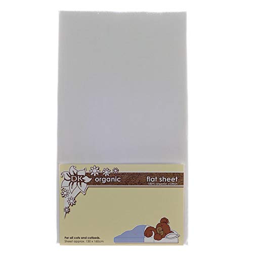 DK Glovesheets - Sábana plana para cuna y cama (blanco orgánico)