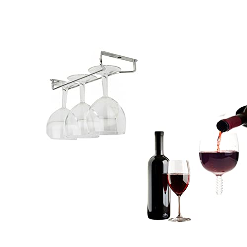 Velidy Support de Verres de vin en Acier Inoxydable et Finition Chromée - avec Vis pour Cuisine / Bar / Restaurant. 10.6'/27cm Silver