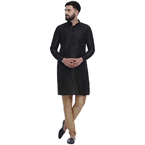 Image of Veera Paridhaan Men's Ethnic Jacquard Printed Long Straight Kurta