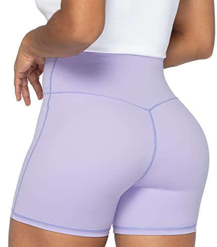 Image of Sunzel Crossover Biker Shorts for Women, No Front Seam V High Waist Yoga Workout Gym Shorts with Tummy Control | 4 Or 6-Inch Inseam, High Waisted, Tummy Control, Crossover Waist, Buttery Soft, No Front Seam, Squat Proof, Compression
