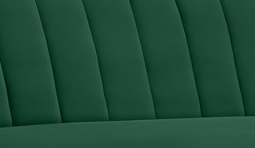Image of AMATA Marino 3+2 Seater Green Suede Velvet Fabric Sofa Set with Two Cushions Perfect for Home Office Guests Living Room with 3 Year Warranty (04 Green, 3+2 Seater)